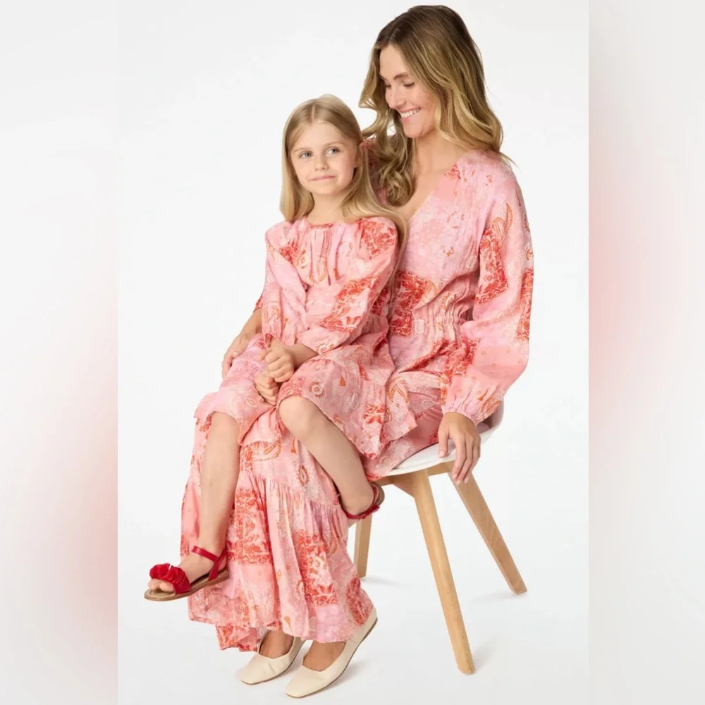 ROLLER RABBIT Maisie Patchwork Olaya Maxi Dress, Pink, XL - Picture 3 of 11